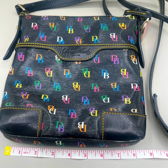 DOONEY & BOURKE Black Multicolored Rainbow DB Signature Letter Carrier Crossbody - Picture 16 of 16
